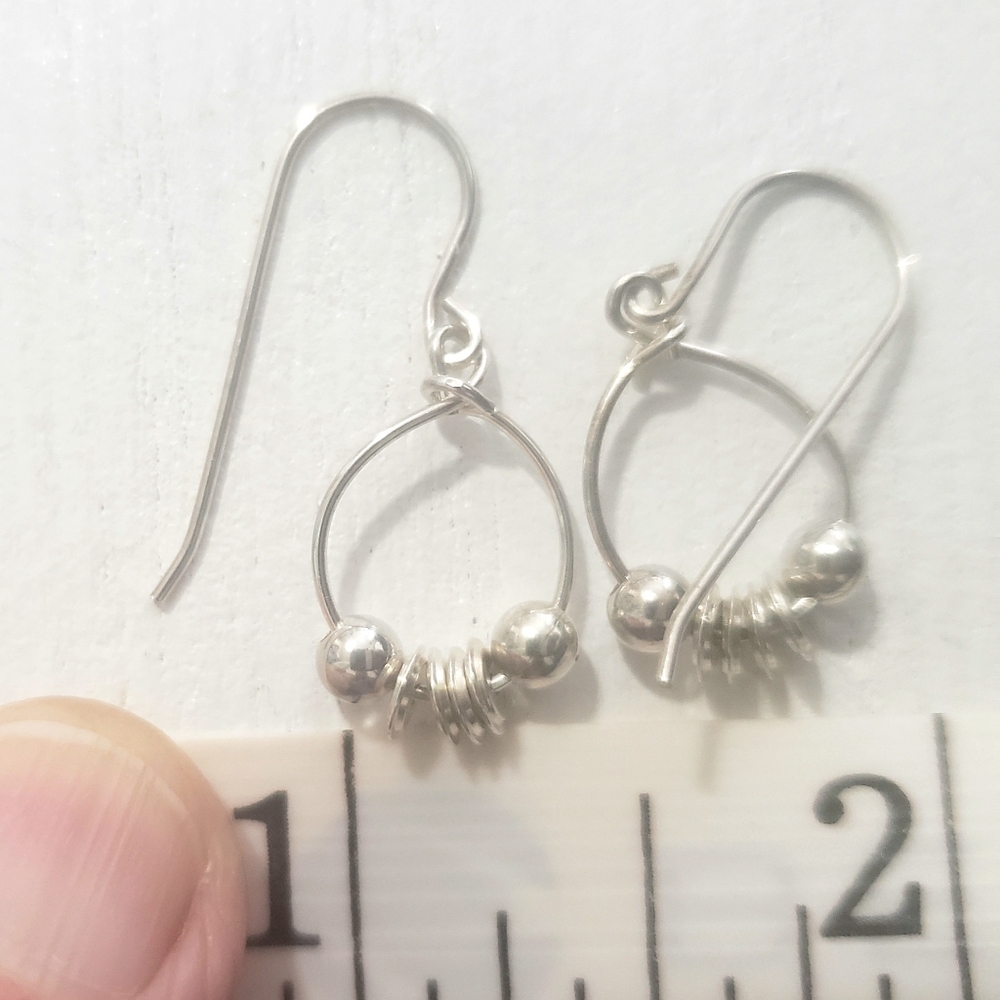 Two Pair Sterling Silver Earrings - Picture 5 of 9